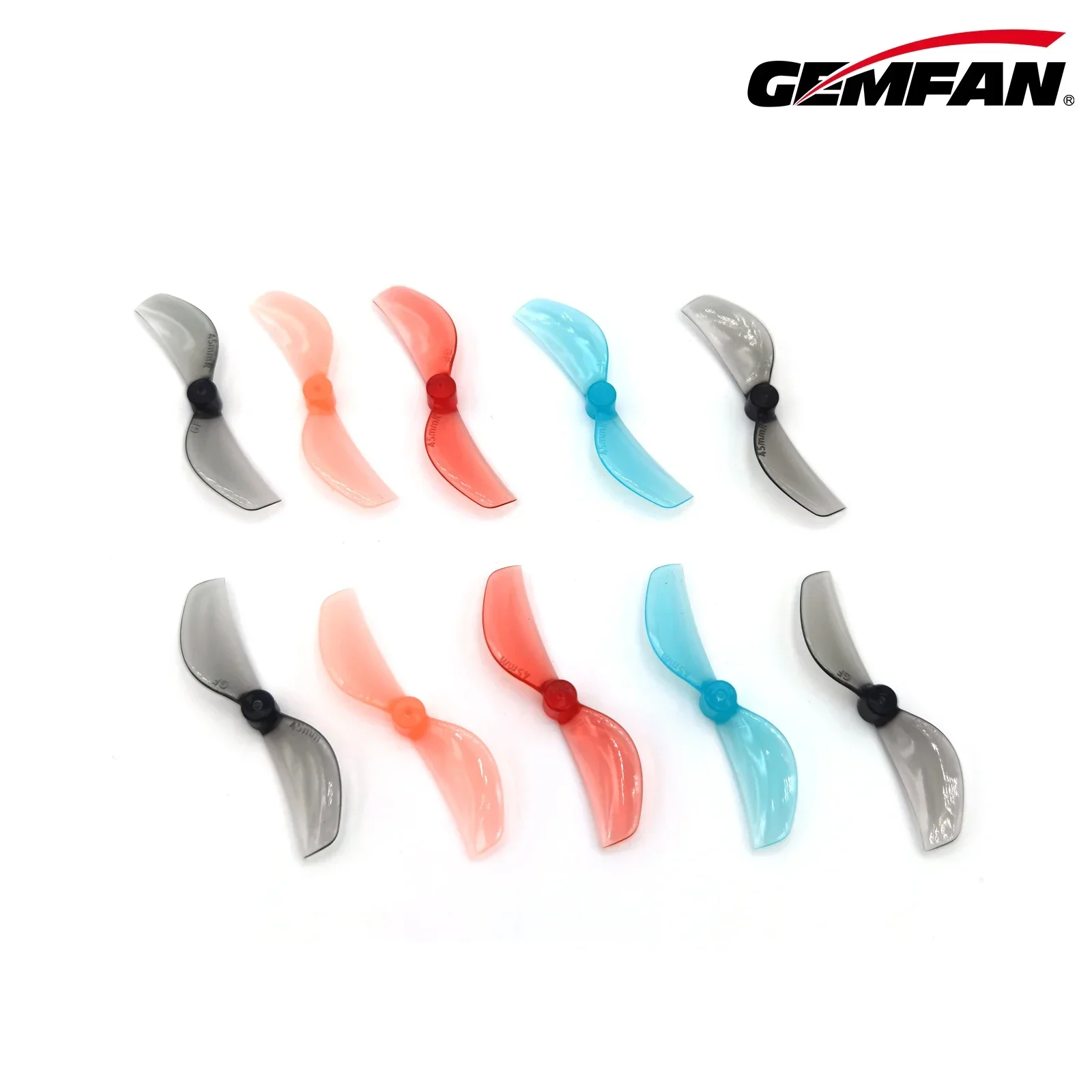 12Pairs(12CW+12CCW) Gemfan 45mm 2-Blade / 3-Blade Propeller T-Mount 1mm 1.5mm (Random Color) for FPV Tinywhoop Drones