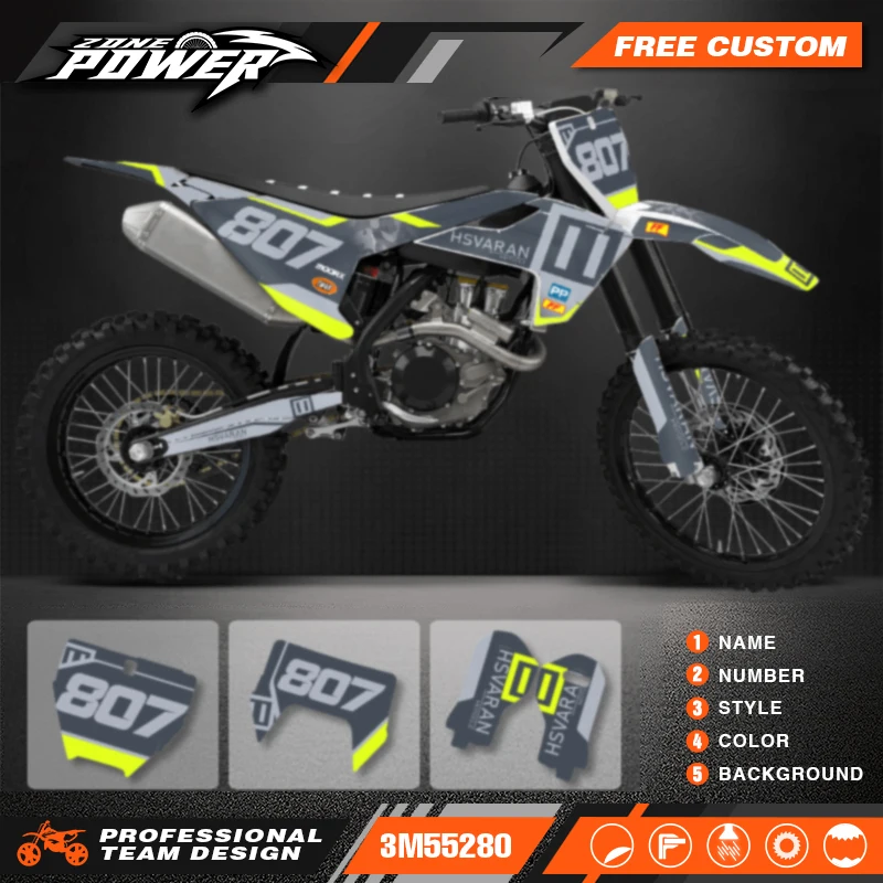 Powerzone Motorcycle Graphics Decals Sticker Kit for Husqvarna TE FE 150 200 250 300 350 400 450 2017 2018 2019 TC FC 16-18 121
