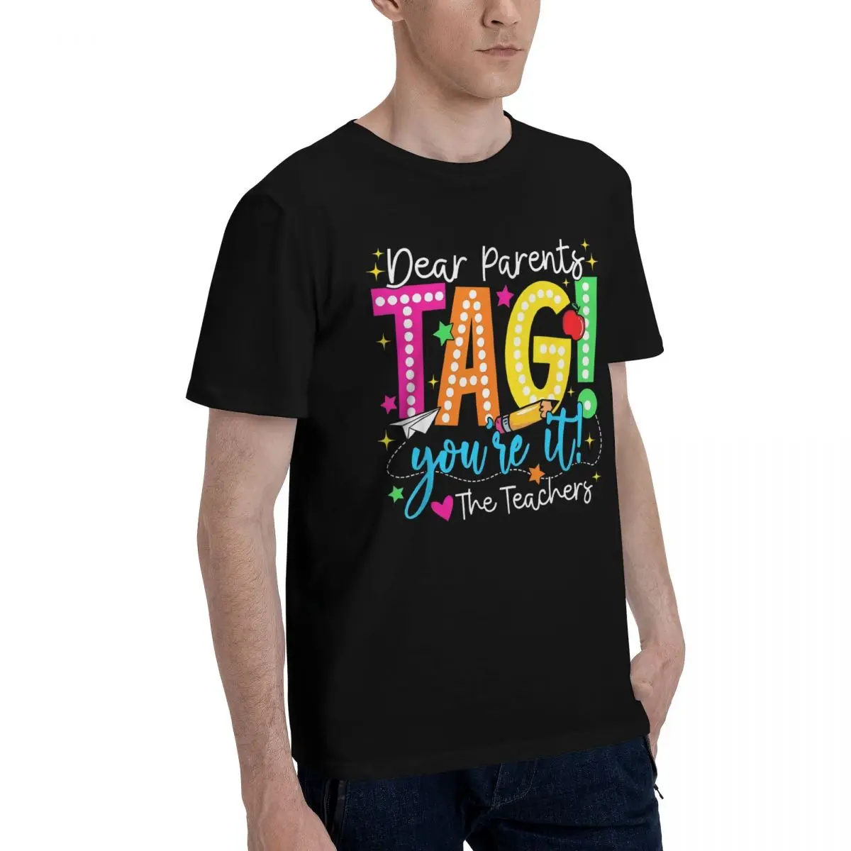Colorful Teacher Tag Card Movement Championship Funny Top tee High quality Fitness Eur Size