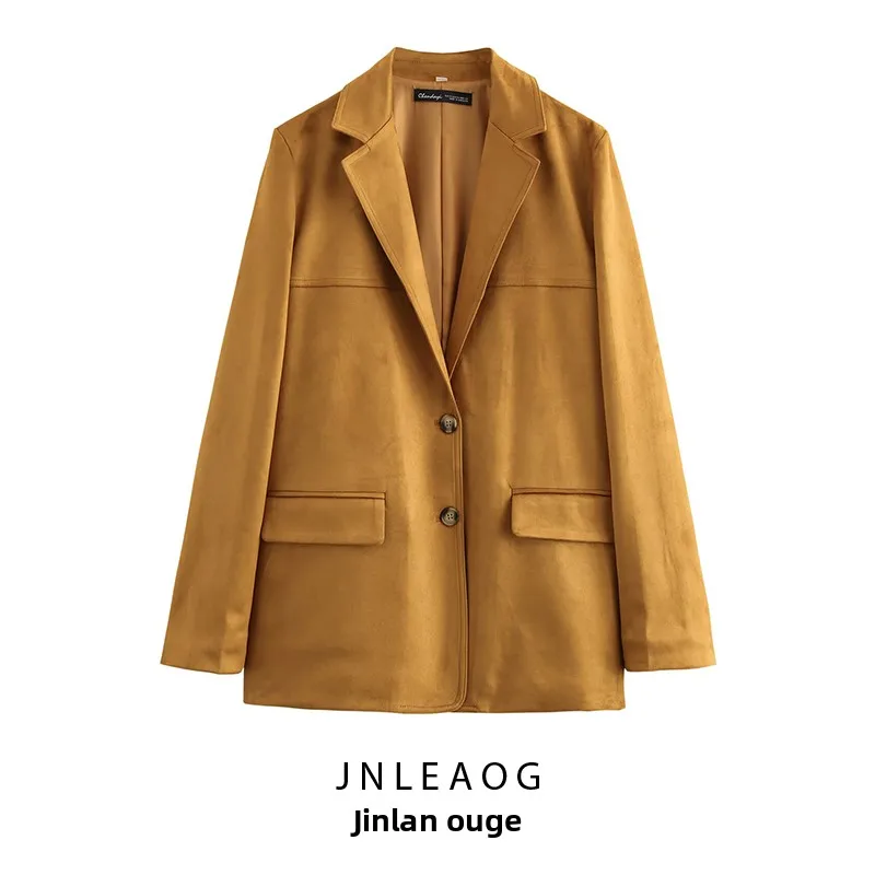 

JNLEAOG Осенний Новый Женский Костюм из Вельвета: Универсальный Дизайн, Длинный Рукав, Для Бизнеса, Из Полиэстера