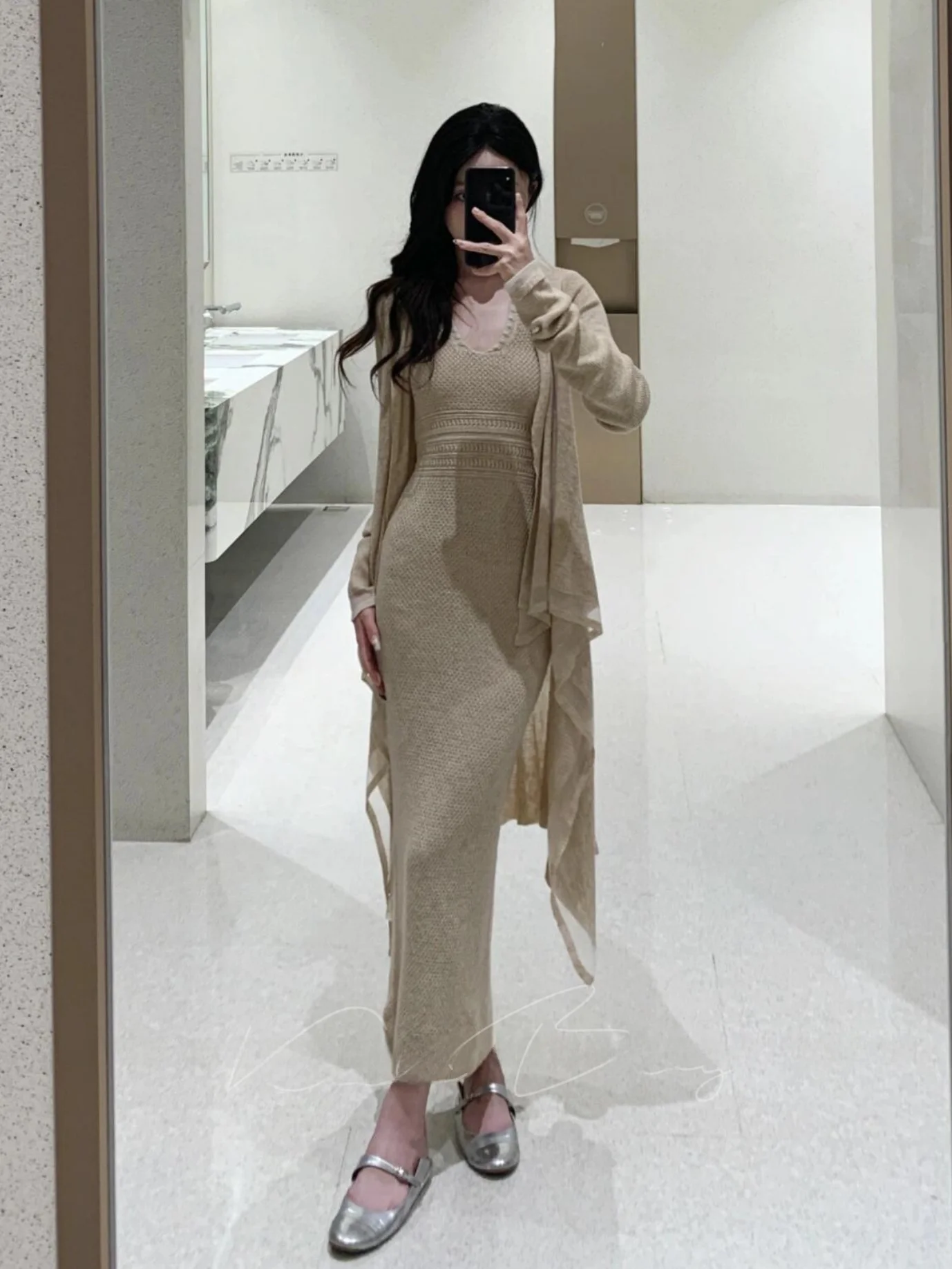 

Loose Knitted Sweater Women's Early Autumn Slimming Midi Dr Waist-Cinching Fi Tail Design Faionable Women's Ensemble