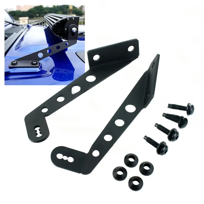 For Jeep Wrangler JL Hood  LED Work Light Bar Mounting Bracket Kit