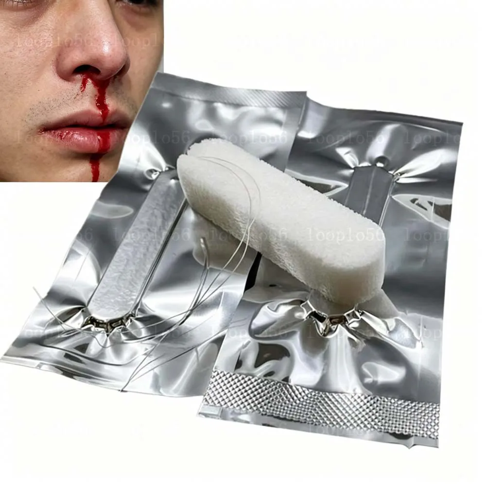 10-100pcs Disposable Nasal Dressing Medical Hemostatic PVA Sponge Nose Bleeding Nasal individual Packing Haemostasis Plug