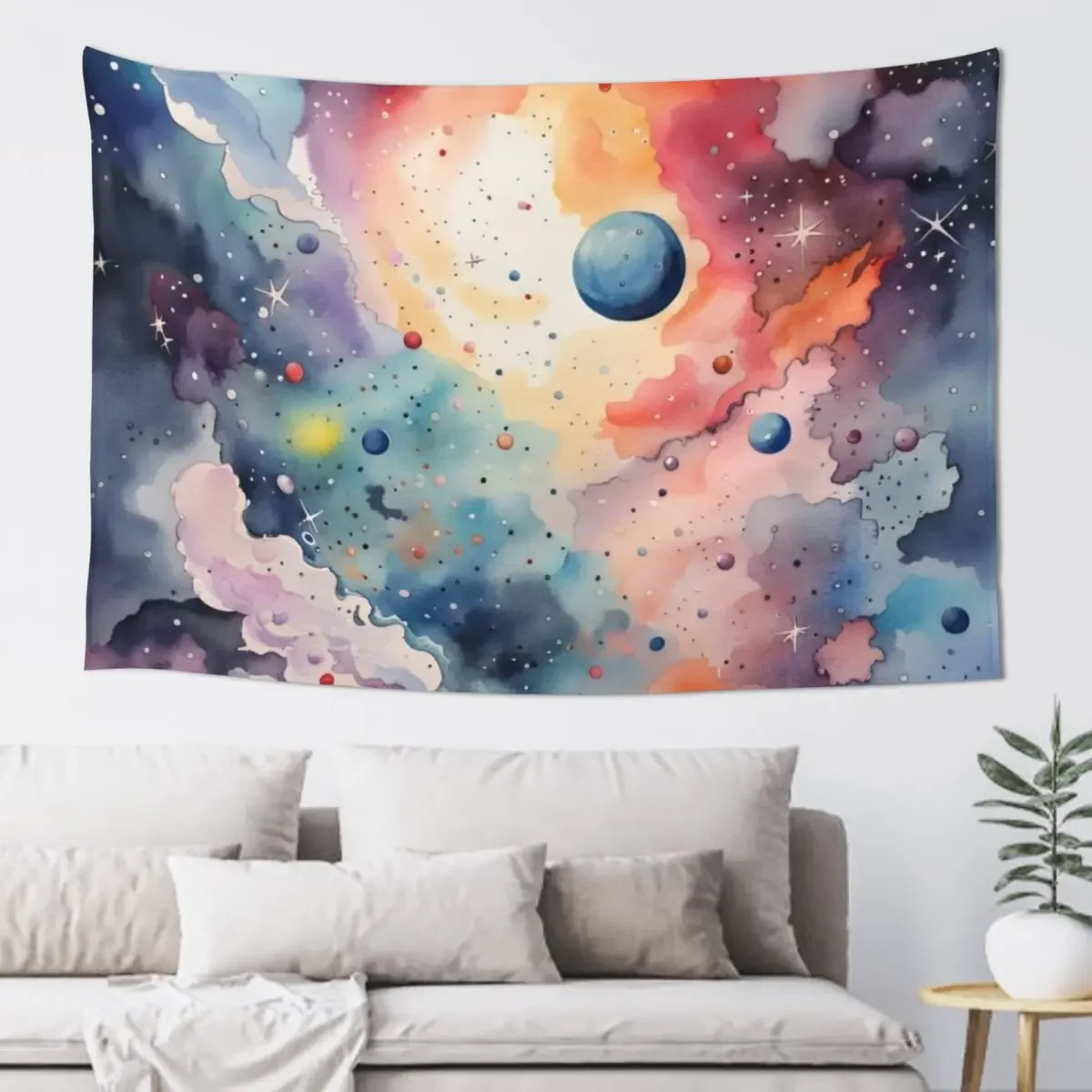 

Watercolor Space Tapestry Room Decor Korean Style Custom House Decoration Wallpapers Home Decor Tapestry