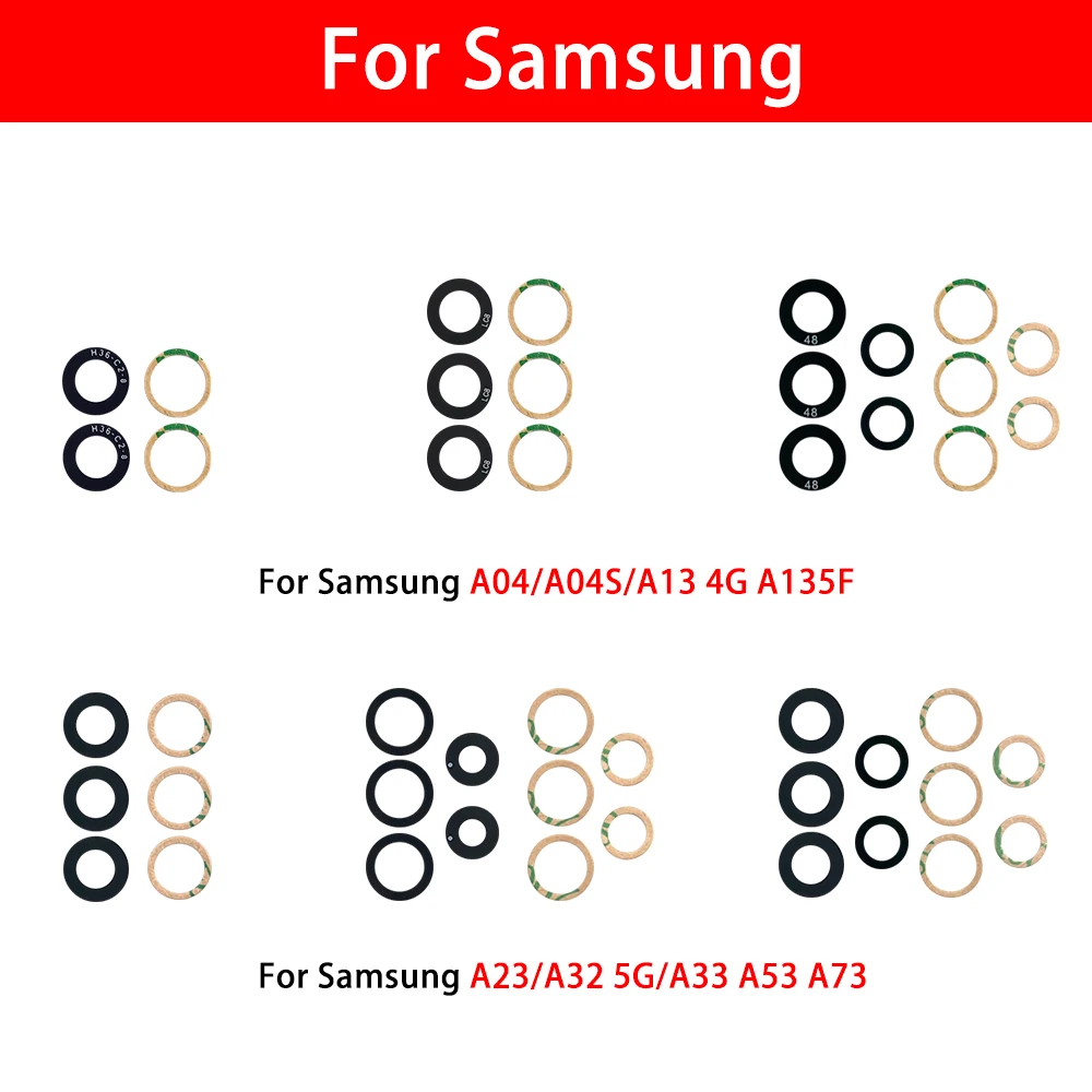 2pcs Rear Back Camera Glass Lens Glue For Samsung A04 A04S A23 A33 A53 A73 A42 A72 A13 4G A135F A32 5G With Ahesive Replacement