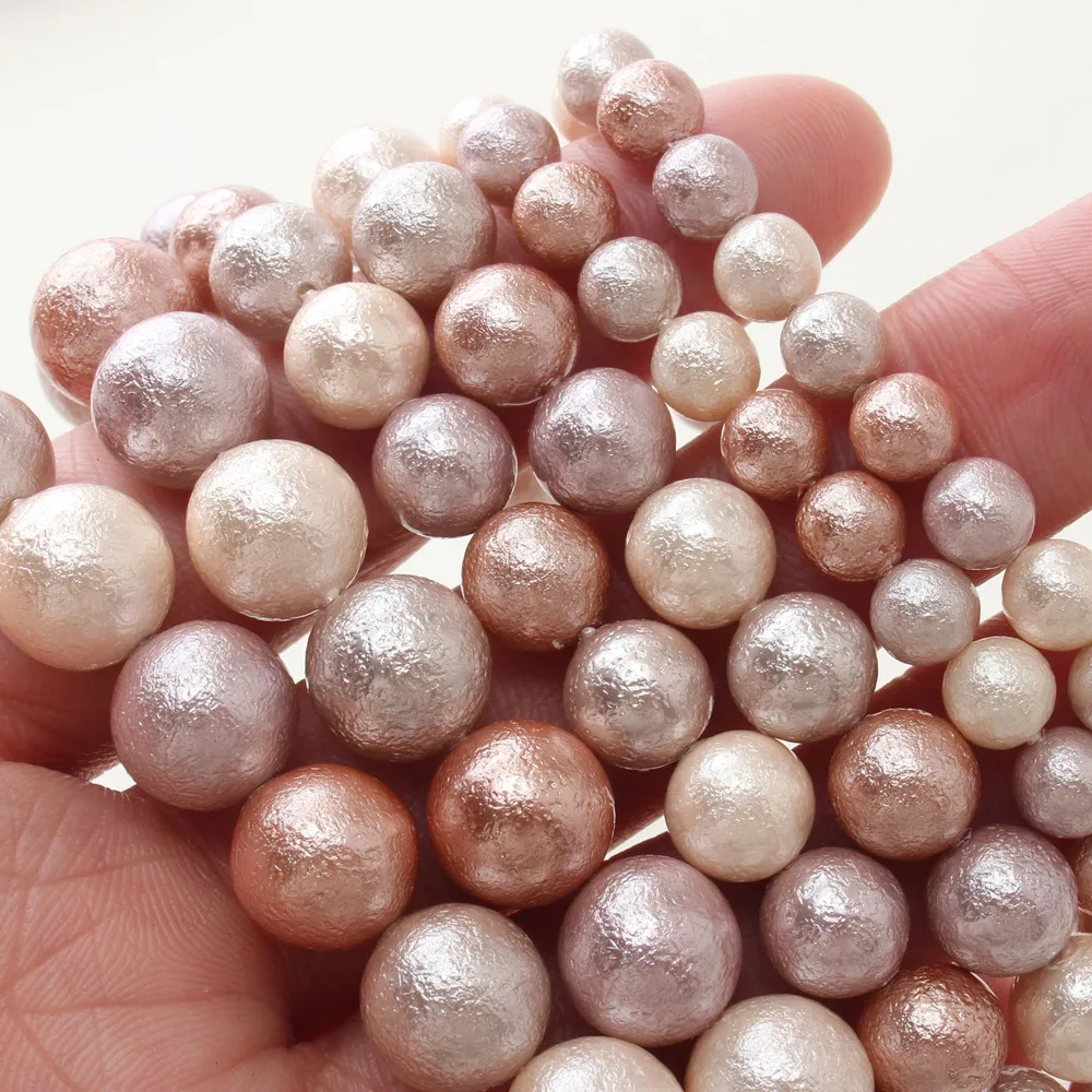 Image of 6/8/10mm Kreis Gemischt Farbe Delicate Imitation Perle Schmuck Machen Halskette Liefert DIY Armband Zubehör Shell material