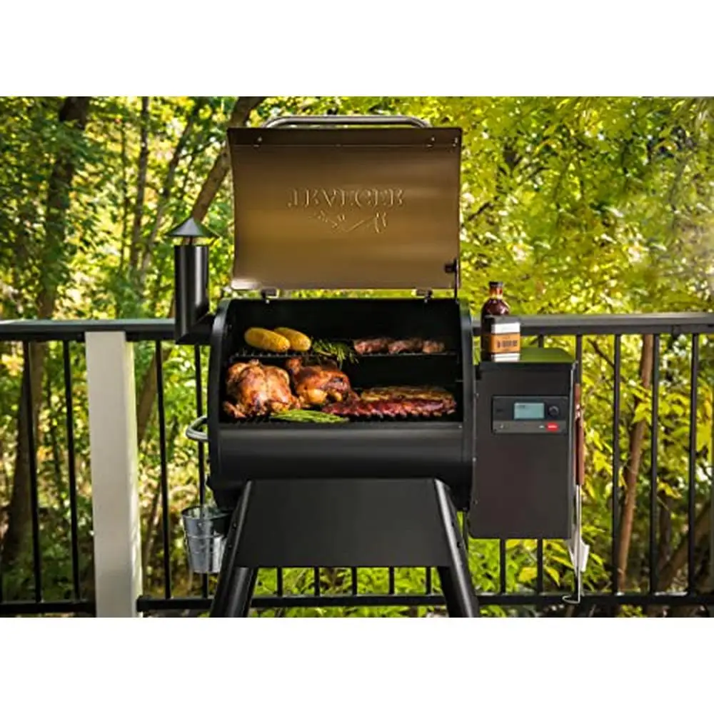 575 Square Inches Electric Wood Pellet BBQ Grill Smoker Next Level Temperature Control WiFi Enabled Versatile Cooking Space Meat