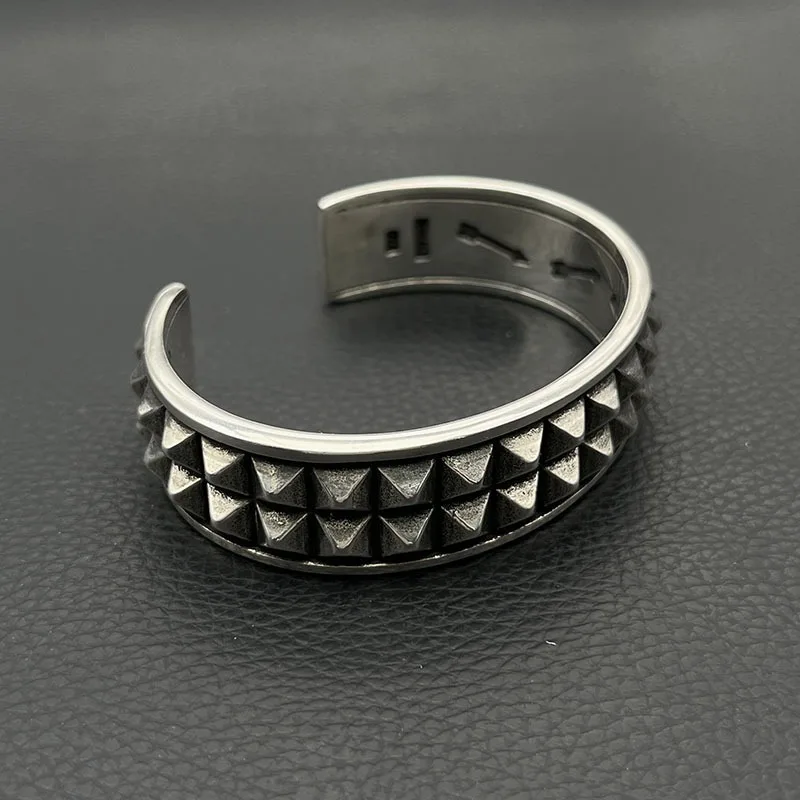 Retro and Old Double-layer Rivet Bracelet Style Men's Domineering Bracelet Trendy Brand Classic