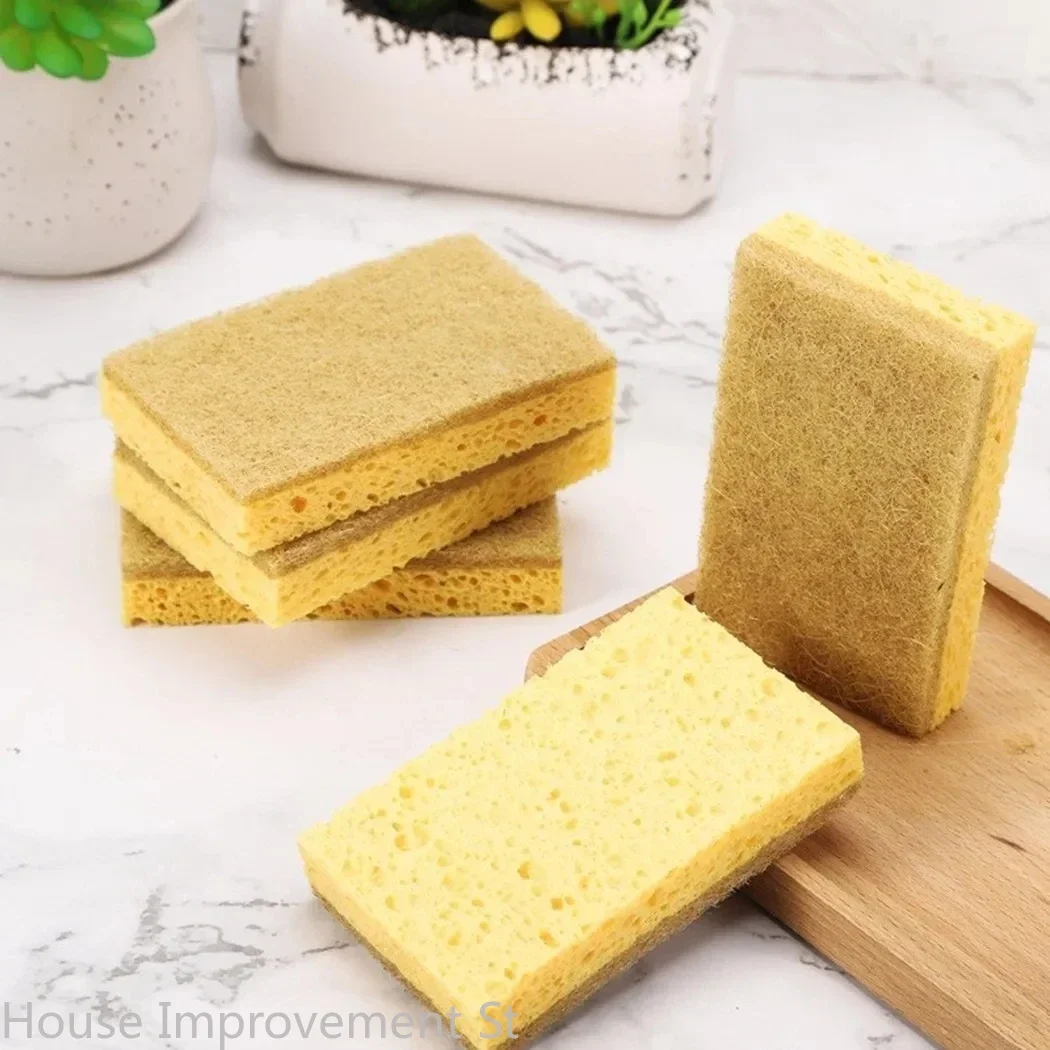 

10 Pack Wooden Pulp Natural Sponge Eco-Friendly Scrub Sponges for Kitchen Biodegradable Plant Based Cleaning Dish Sponge