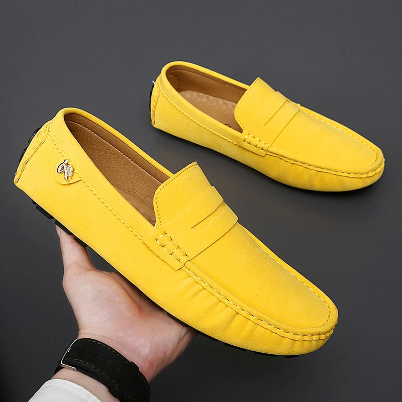 Designer Men Women Loafers Leather Moccasins Handmade Driving Shoes Italian Shoes Luxury Brand Mens Loafers Big Size 35~48 Flats