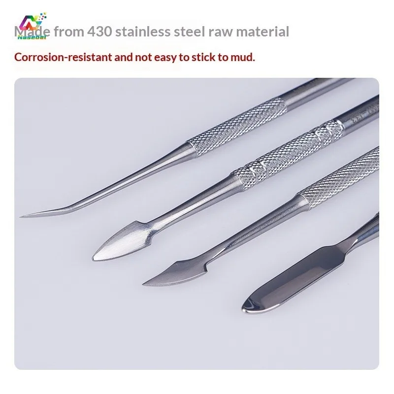 HobbyMio HMT131-134 430 Stainless Steel Rust Resistant Carver for Gundam Military Model AB Putty Coating Shaping DIY Hobby Tools
