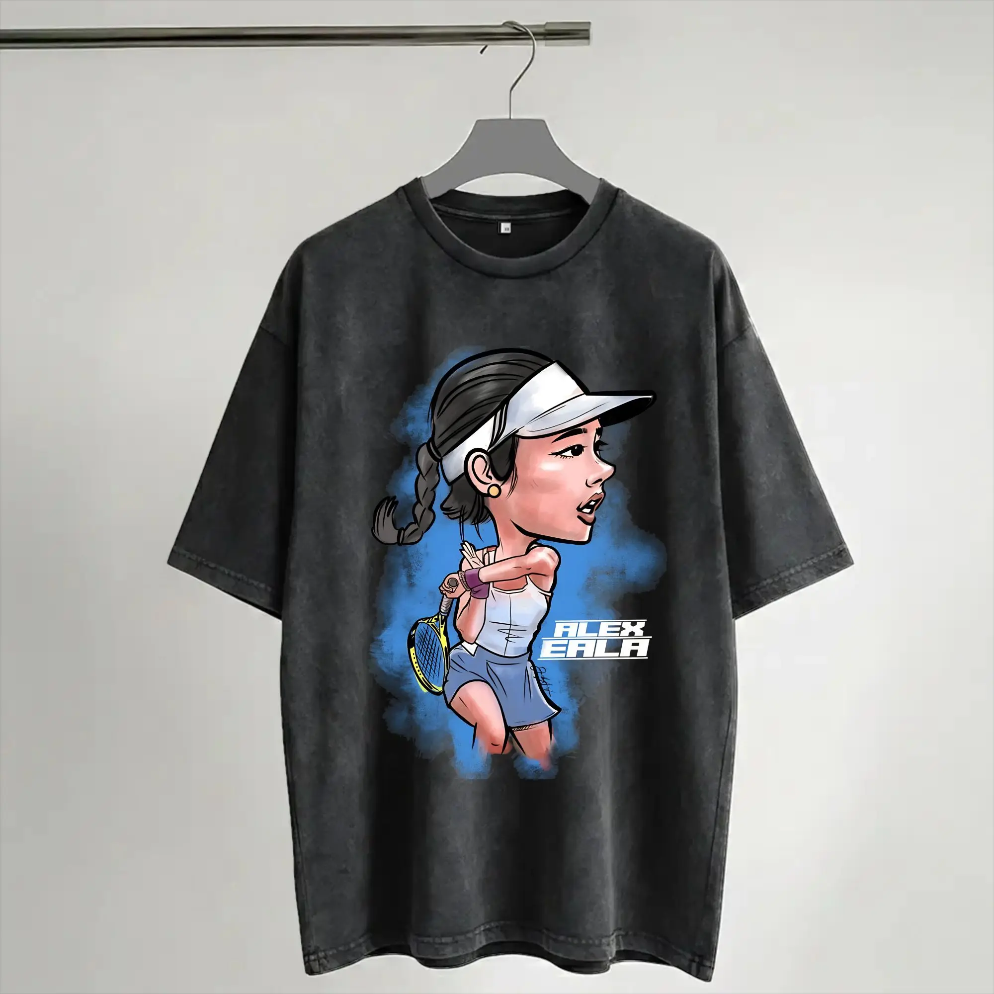 Alexandra Alex Eala tennis 2026 T Shirt Hip Hop Washed Cotton Harajuku T-Shirt  Fashion for Men Women Streetwear Summer Tees