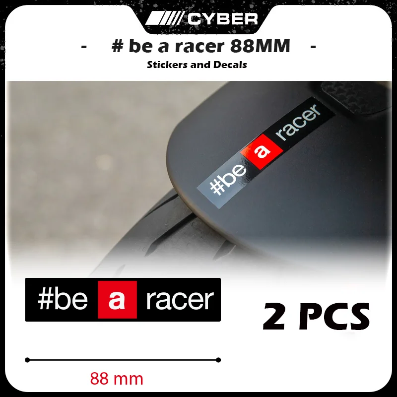 For Aprilia RS 660, Tuono V4, RSV4, RS457 - Motorcycle Front Fender Sticker Decal with #be a racer Text, 88mm each, 2 Pieces