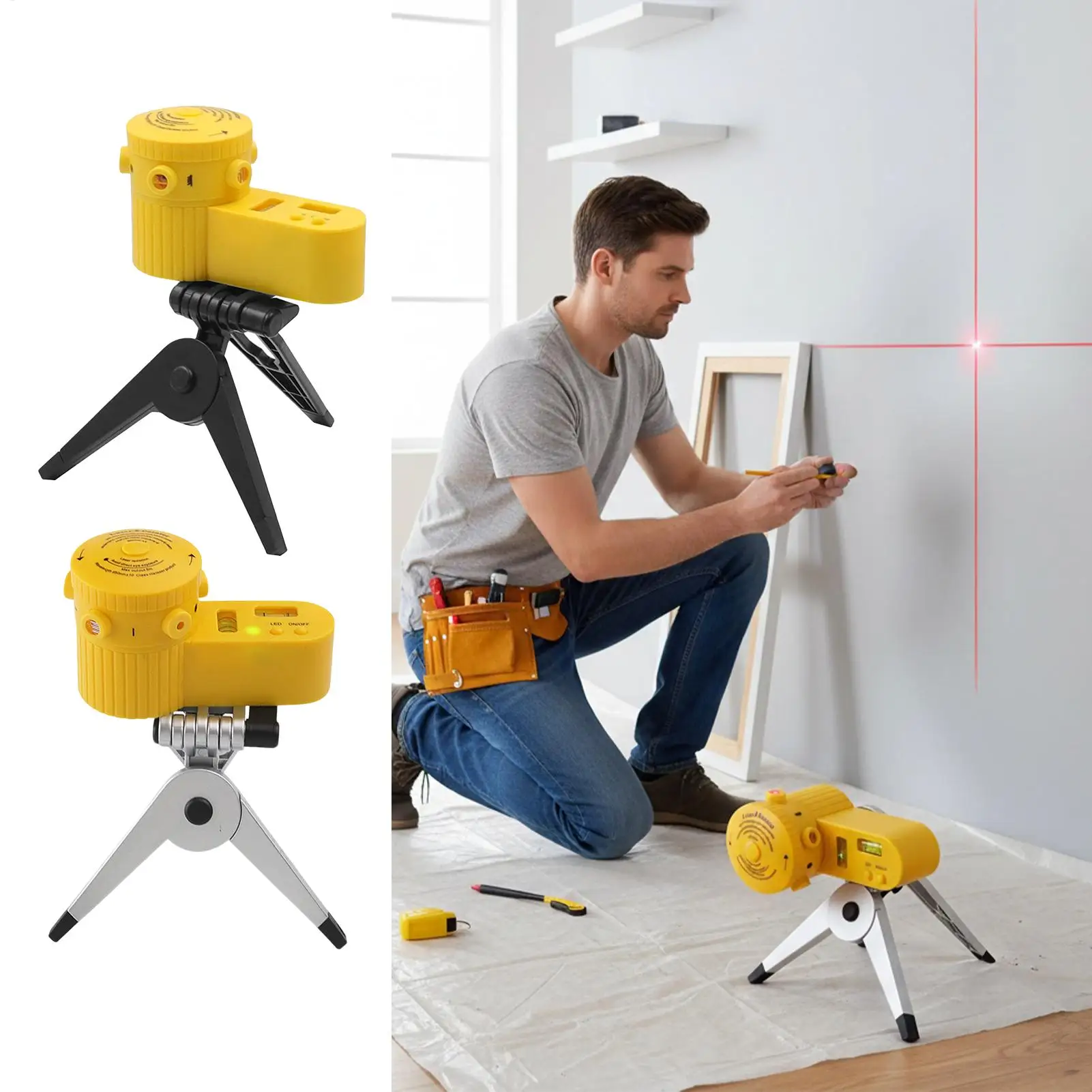 Level Tripod Stand 5 Line Standing Auto Sensor Alignment Construction Level Tripod For Home Photography Renovation Video Tile