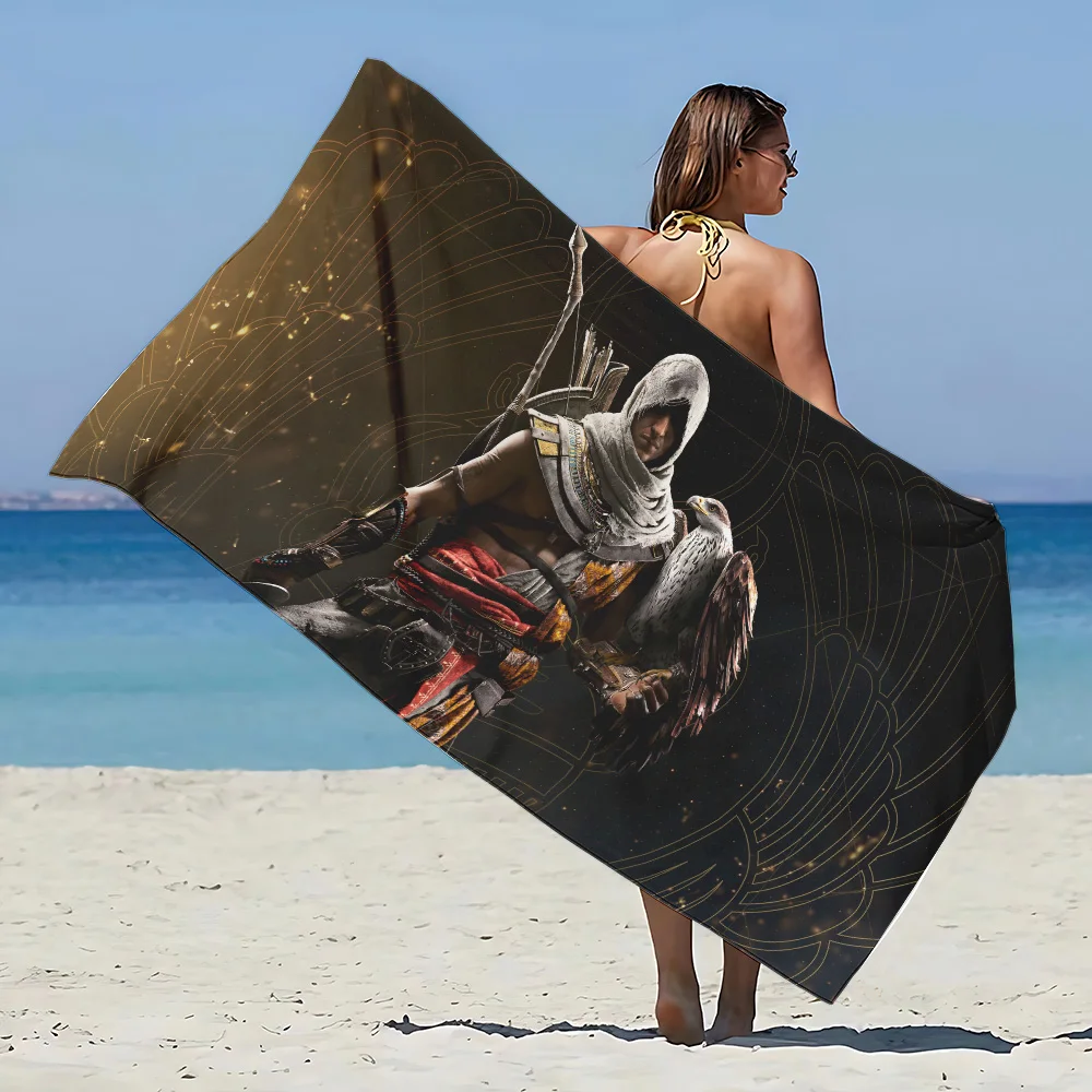 Assassins Creed-Serviette de plage en microcarence sans sable pour femme, séchage rapide, douce, piscine, salle de sport, douche, camping, cadeau