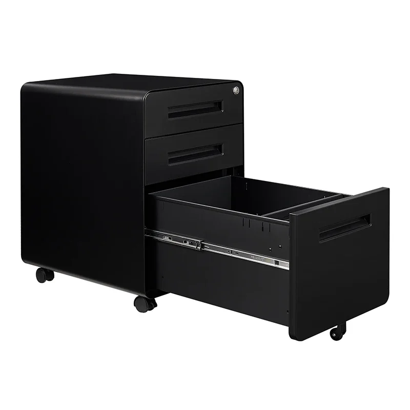 Mobile 3 drawer pedestal cabinet mobile Lockable under desk metal small mobile storage cabinet