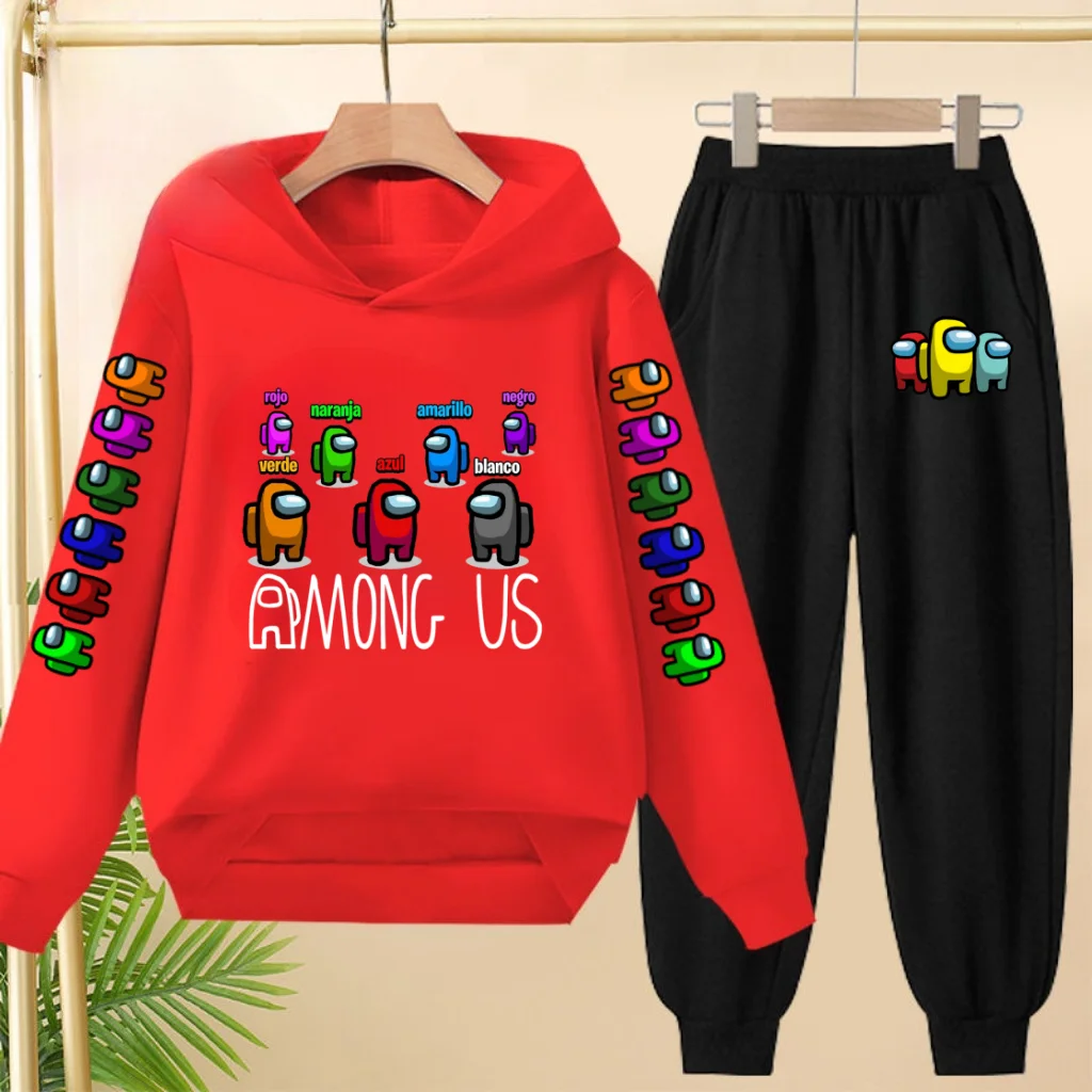 

Children Autumn Winter Sweatshirt Cartoon Game Hoodie+Pants Tracksuits 3-12Yrs Boys Girls Toddler Pullover Casual Coat Kids Set