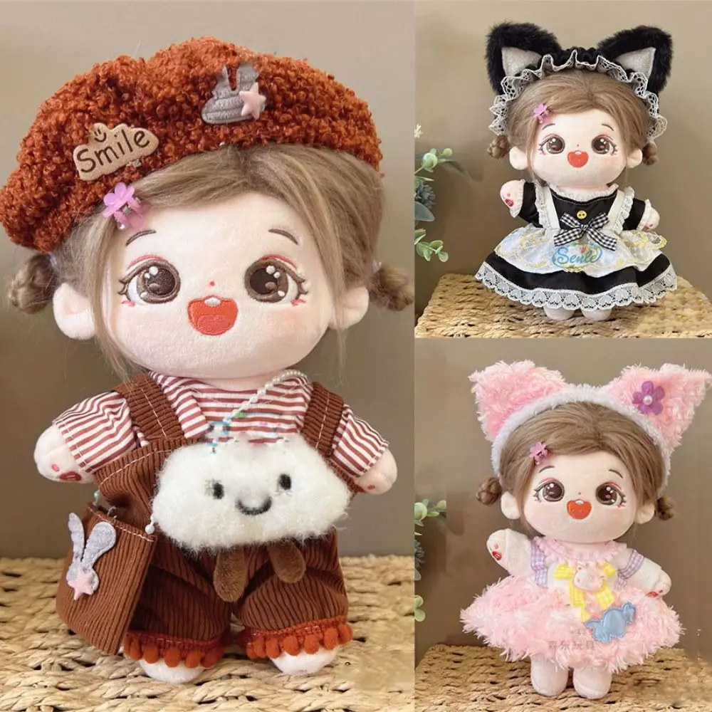 Cute Doll Lovely Clothes With Cartoon Headband Accessories 7 Styles Doll Skirt EXO Idol Dolls 20cm Cotton Doll/EXO Idol Dolls