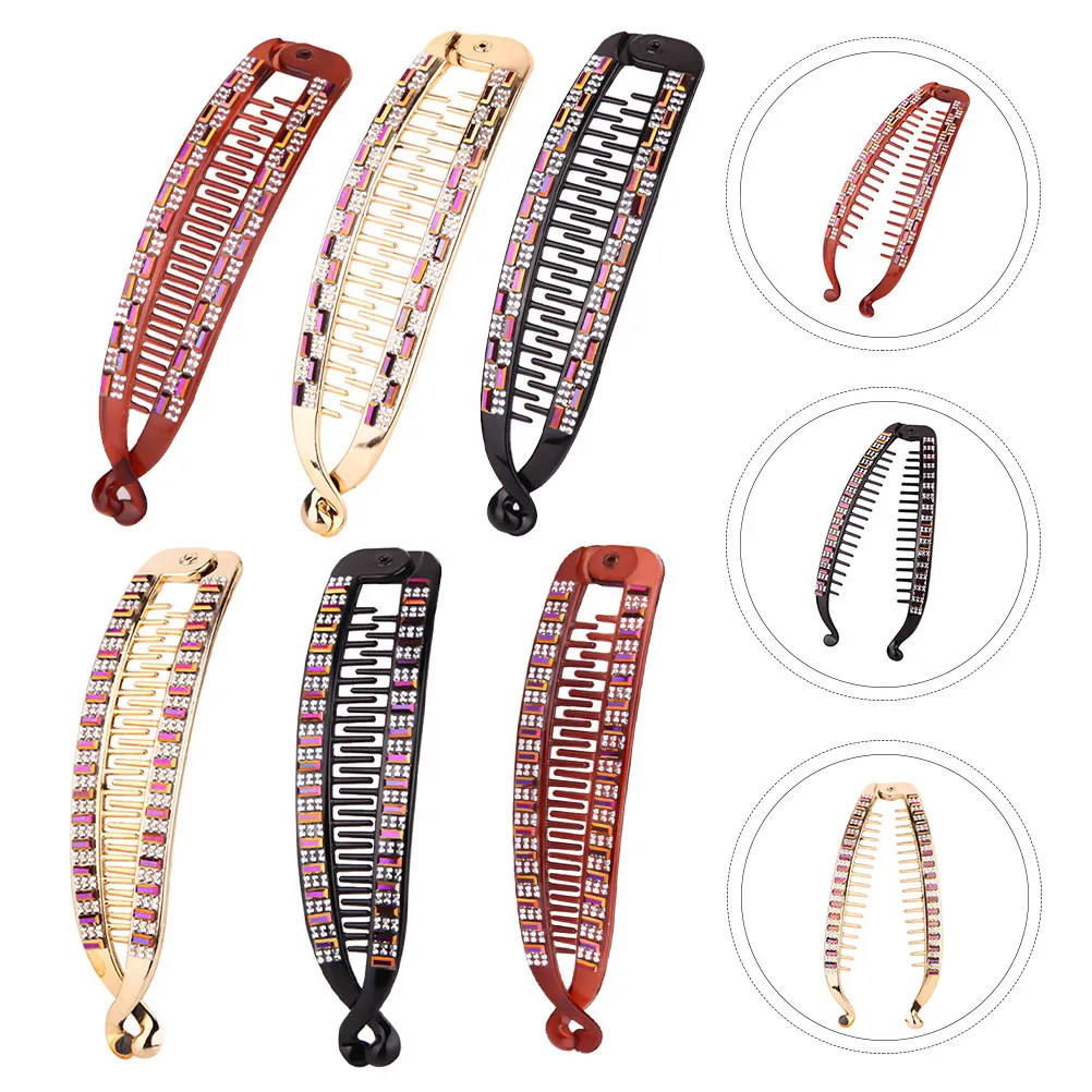 

6Pcs Shaped Hair Clips Premium Plastic Non-Slip Hairpin for Long Hair Styling Party Wedding Daily Use Accessories