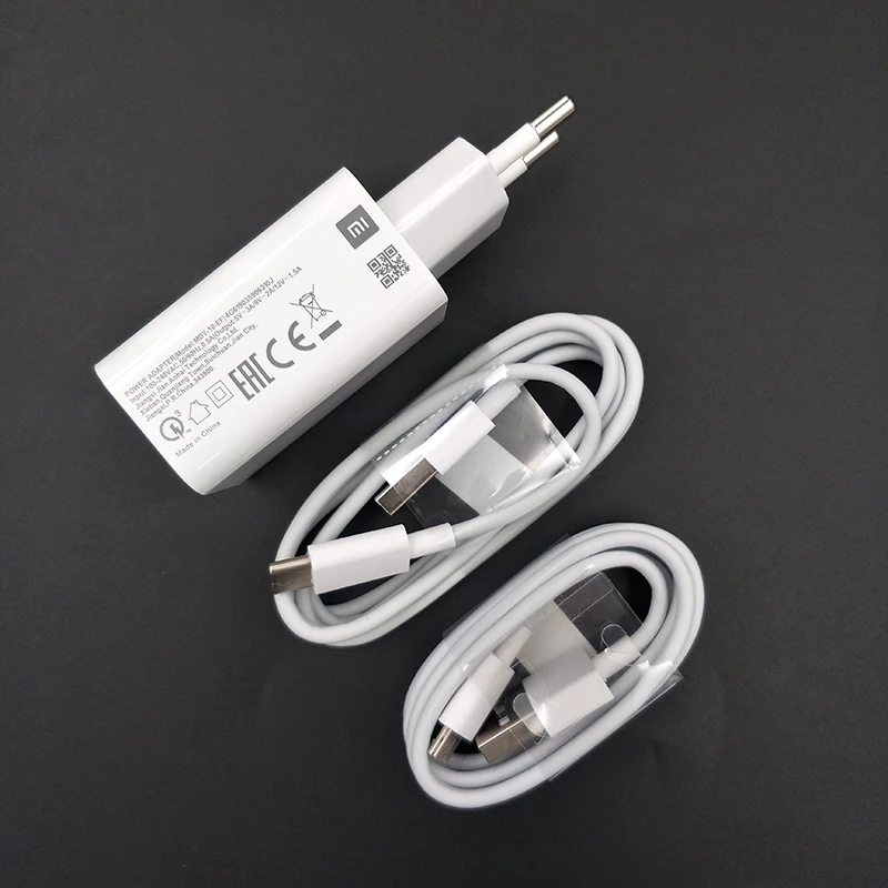 

Зарядное устройство Xiaomi 18 Вт QC 3.0, адаптер для быстрой зарядки ЕС + кабель Micro Usb/Type C для Redmi A4 A3 14R 13 12 C 10 9 8 7 A Poco C55 C65 C75