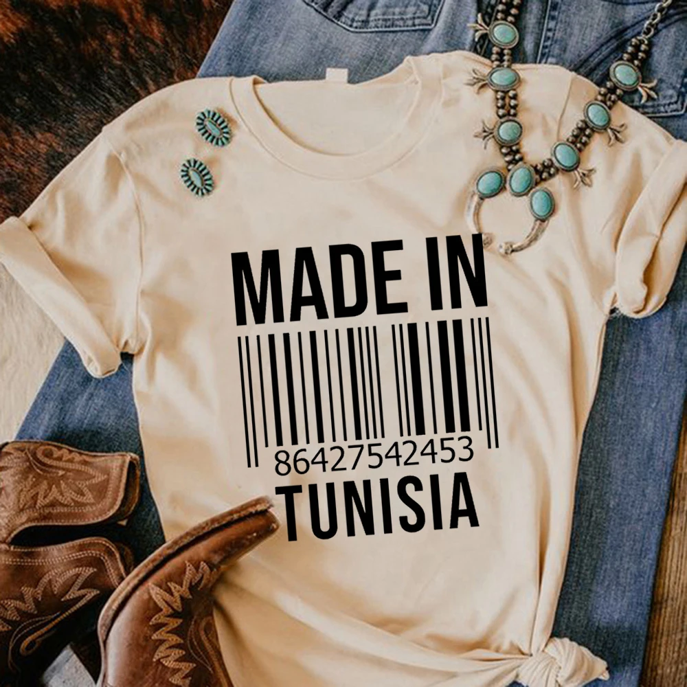 Tunisia tshirt women streetwear harajuku t shirt girl streetwear clothing