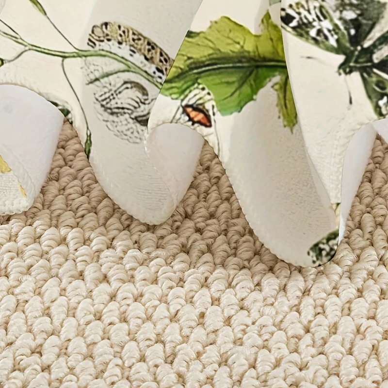 قطعة واحدة من ملاءة حمام كبيرة جدًا مقاس 28 × 56 بوصة - رسم توضيحي للفراشات والزهور العتيقة، بوليستر، سريع الجفاف فائق الامتصاص،