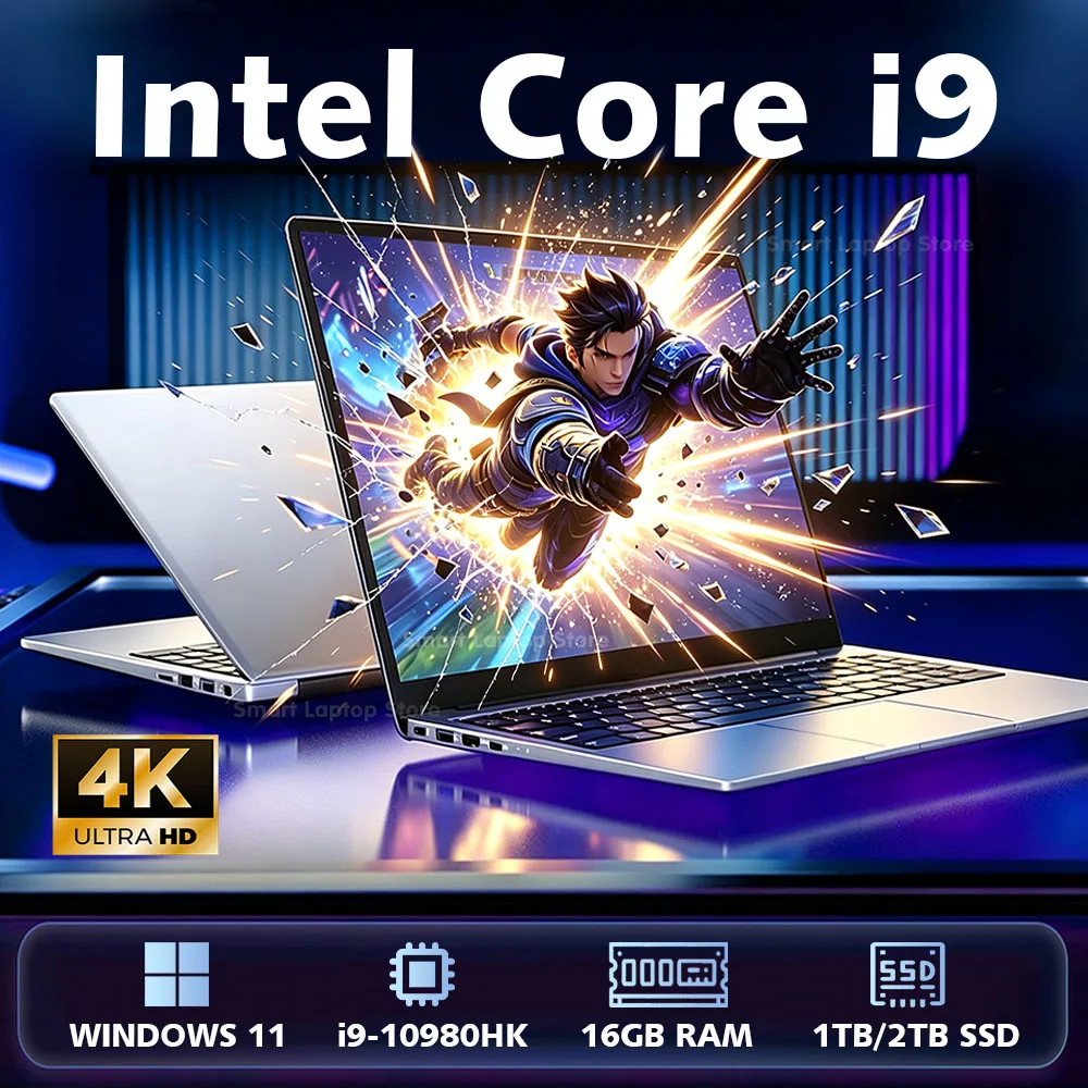 2026 14.1' Portable Windows 11 Laptop Intel Core I9 10980HK Computer 4K Screen 16GB RAM 1TB 2TB SSD Gaming Laptops Laptop Bag