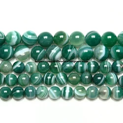 Natural Stone AAAA Quality Green Sardonyx Agate Round Loose Beads 6 8 10 12MM Pick Size For Jewelry Making