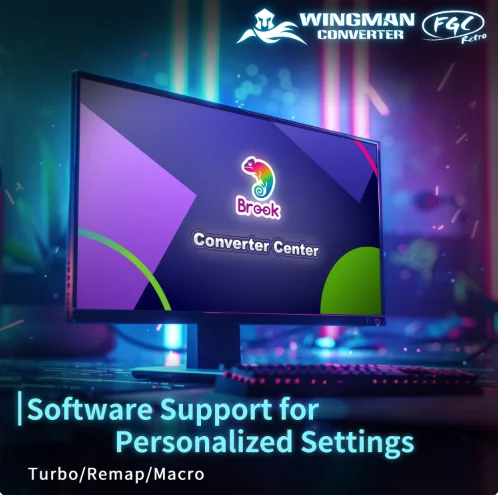 محول بروك وينجمان FGC ريترو PS 1 PS 2 وحدة تحكم الألعاب إلى مضيف PS 5/PS 4/PC يدعم انفجار مفتاح توربو