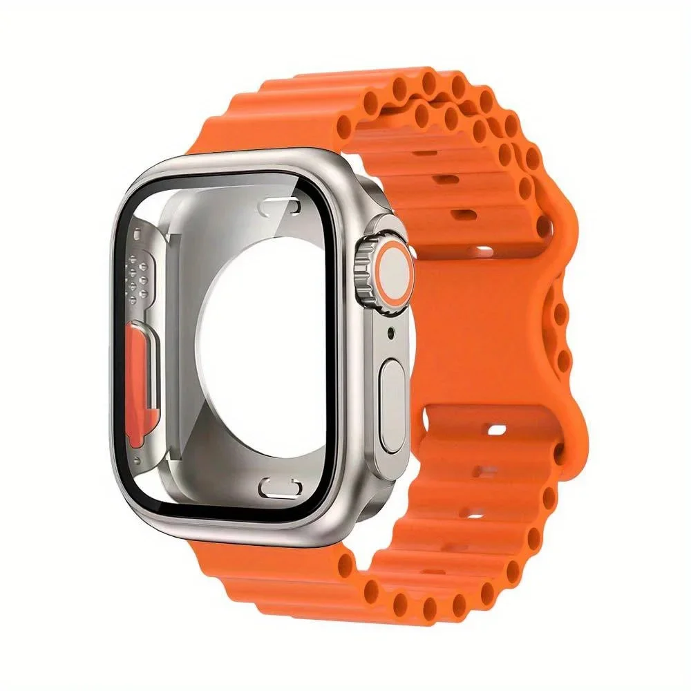 Glass Case+Strap for Apple Watch Band 40mm 41mm 44mm 45mm 42mm 46mm Screen Protectors case for Apple IWatch Series 10 9 8 7 6 54 image 5