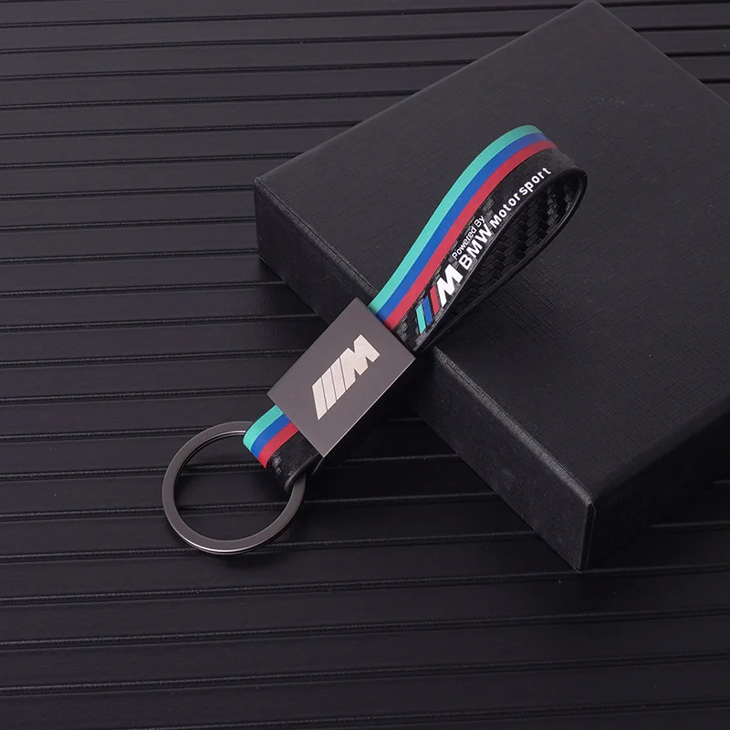 Carbon Fibre Leather M Sport Car Key Fobs Ring Key Chain for Bmw M Emblem G30 G32 3 4 5 7 M3 M4 M5 X1 X3 X5 X6 X4 E61 E60 E31 - view 2