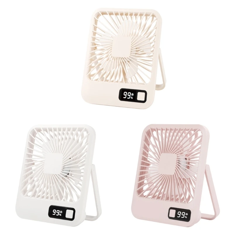 Desk Fan Small Fan Quiet USB Fan with Digital Display Table Fan 1500mAh Rechargeable Desktop Fan with 5 Speed Desk Fan Dropship