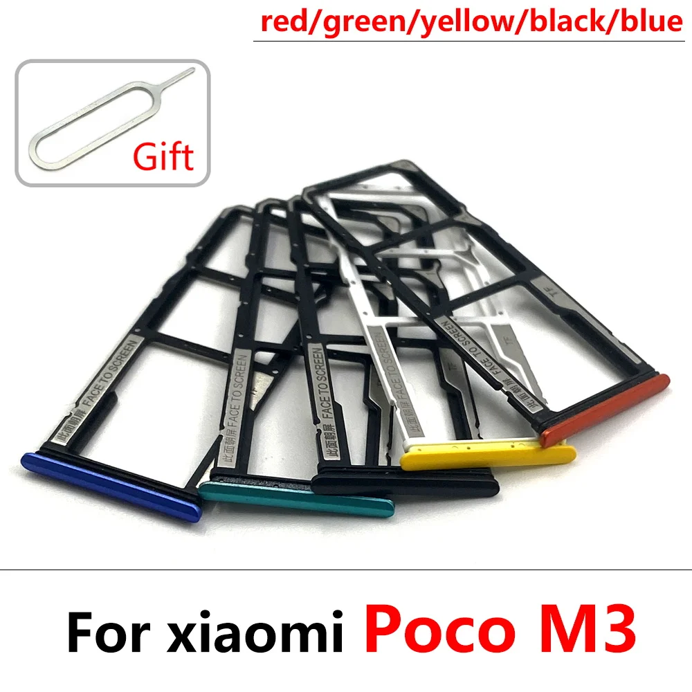 New SIM Card Tray chip drawer Slot Holder Adapter Replacement Part For Xiaomi Poco X3 F2 Pro M3 POCOHONE  F1+ Pin