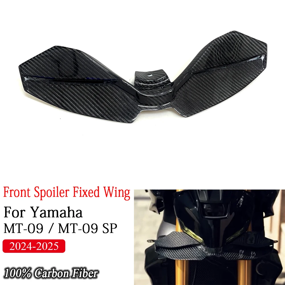 

New 2024+ For Yamaha MT-09 / SP 2025 100% Carbon Fiber Motorcycle Front Lower Lip Spoiler Aerodynamic Fixed Wing Fairing