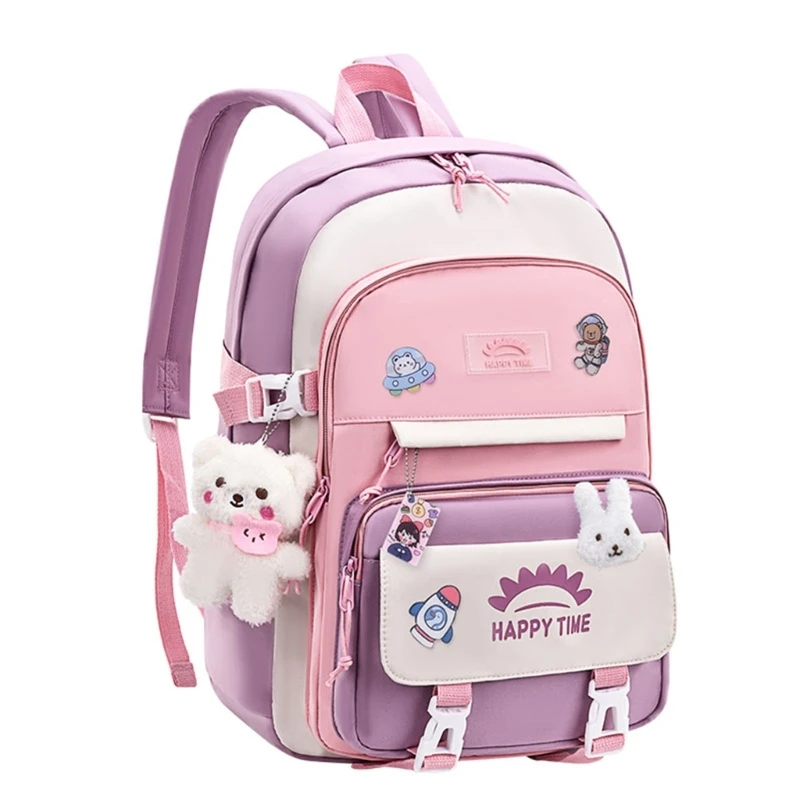 à d'école pour enfants, à pour ordinateur portable pour filles, sacs d'école primaire avec épingles pendentif