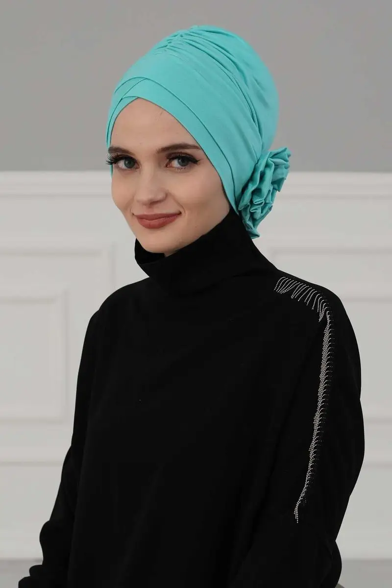 Cross Rose Bone Turquoise