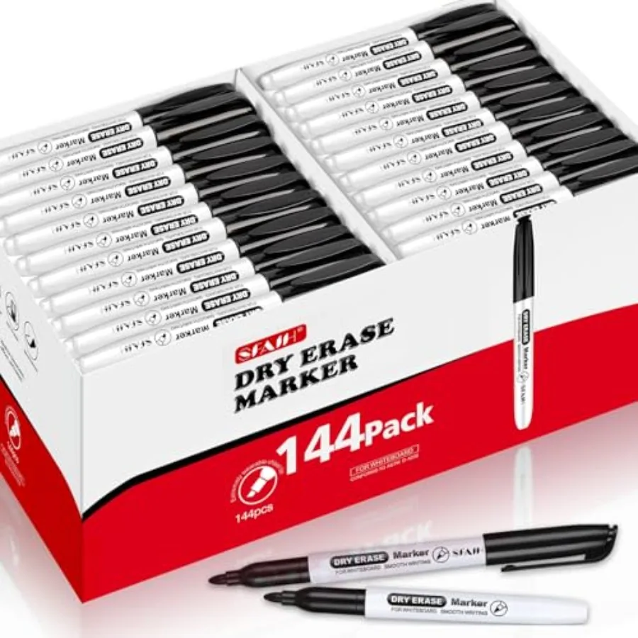 

Fine Tip Dry Erase Markers - 144 Pack Whiteboard Erasable Markers Bulk Professional-Grade Whiteboard Markers for Offices School