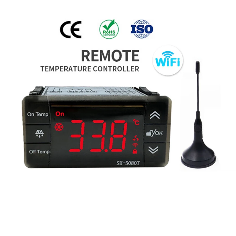 WiFi Temperature Controller Remote Thermostat SH-5080T Digital Thermostat for Refrigerator Freezer Cold Storage Defrosting
