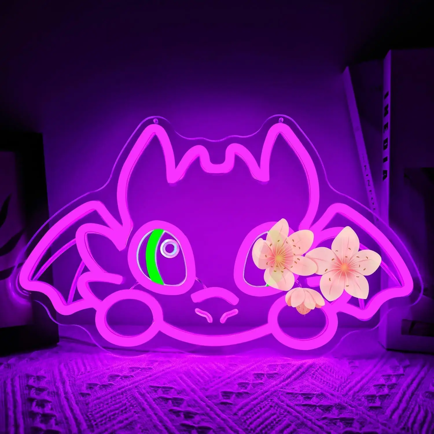 

Dragon Neon Sign Cute Cartoon Themed LED Dimmable Light for Wall Decor Bedroom Kids Room Birthday Party Art Decoration Gifts