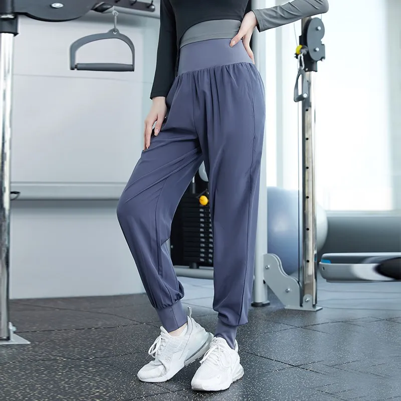 Women Loose Stretchy Sweatpants High Waist Running Pants Gym Workout Jogging High Waist Wide Leg Sports Yoga Breathable Trousers