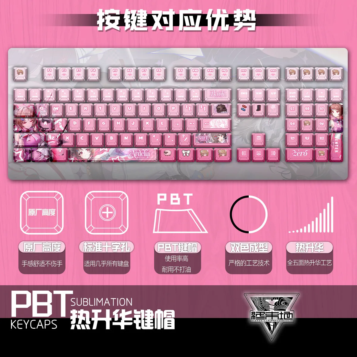 Ardelia 122 PBT Keycaps Arknights Endfield DYE Sublimation Key Cover Cherry Cross MX Switch Key Caps for Mechanical Keyboard