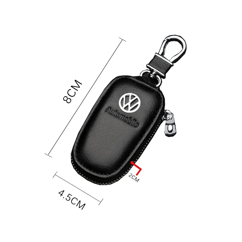 Leather Car Keychain Holder Organizer Bag for Volkswagen Sharan Golf Passat Jetta Touareg Tiguan Vento Keys Storage Accessories