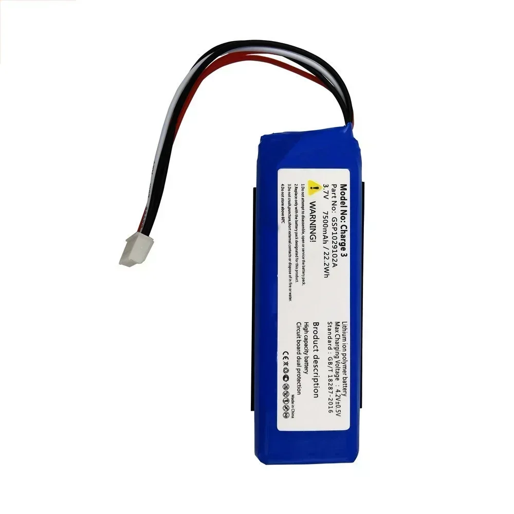 Top Brand 100% Original 3.7V 7500mAh GSP1029102A CS-JML330SL Rechargeable Battery for JBL Charge 3 Charge3 Bateria batteries