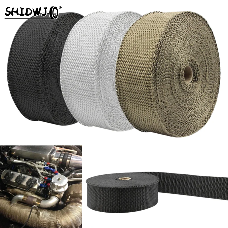 Motorcycle Exhaust Thermal Tape Header Heat Wrap Resistant Ties Fiber Heat Insulation Cotton High Temperature Protection Parts