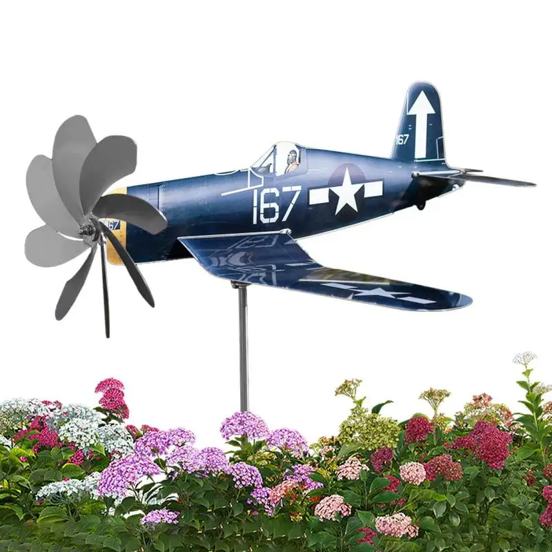 

Airplane Wind Spinner Metal Aircraft Windmill Airplane Wind Spinners Weatherproof Stainless Steel Wind Powered Wind Catcher