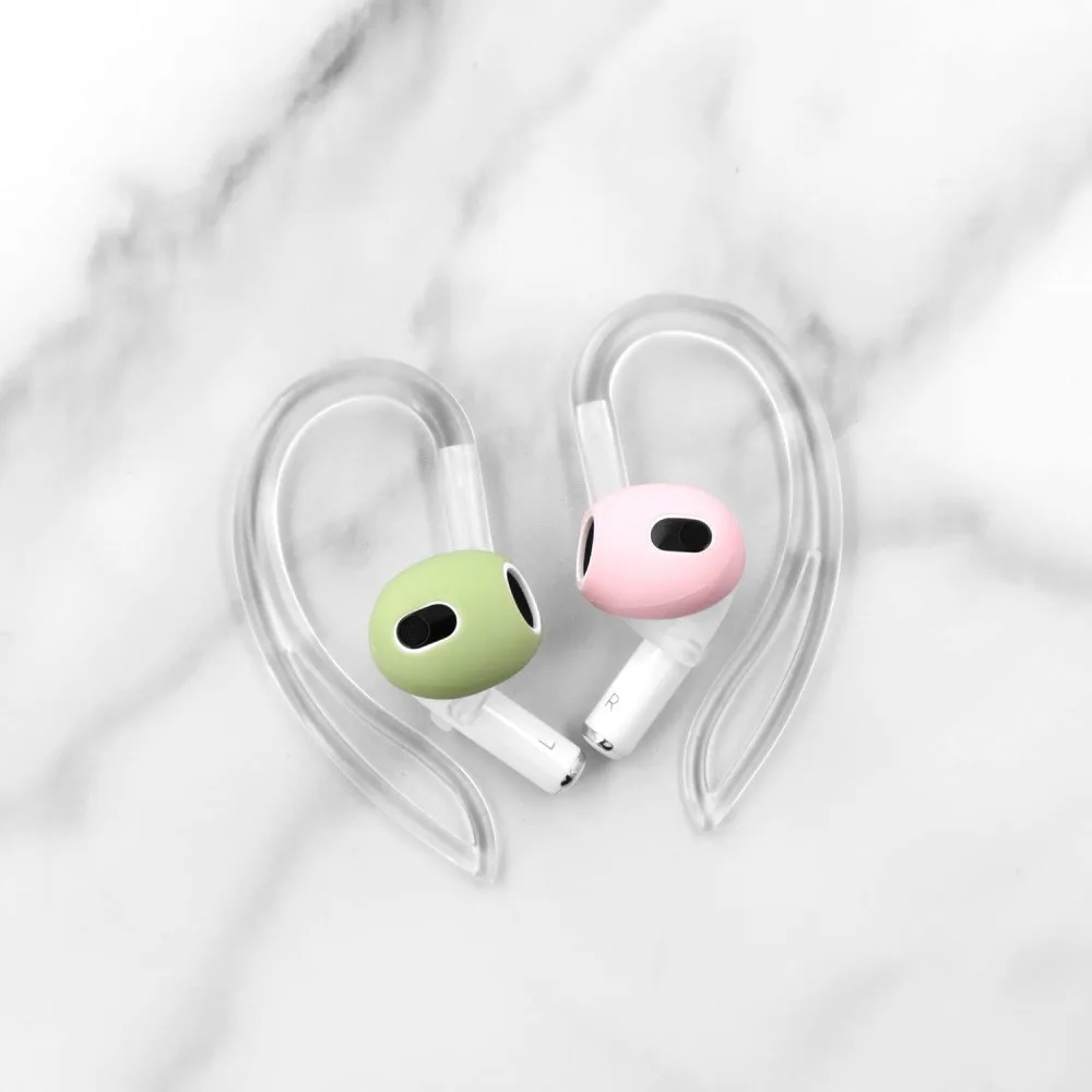 1 Pair Clear Silicone Ear Hooks for Wireless Bluetooth Earbuds, Anti-Slip Ear Loop Stabilizer Ear Hooks Compatible with AirPods 1/2/3/Pro, Sweatproof Soft Ear Holders for Running Sports Workout