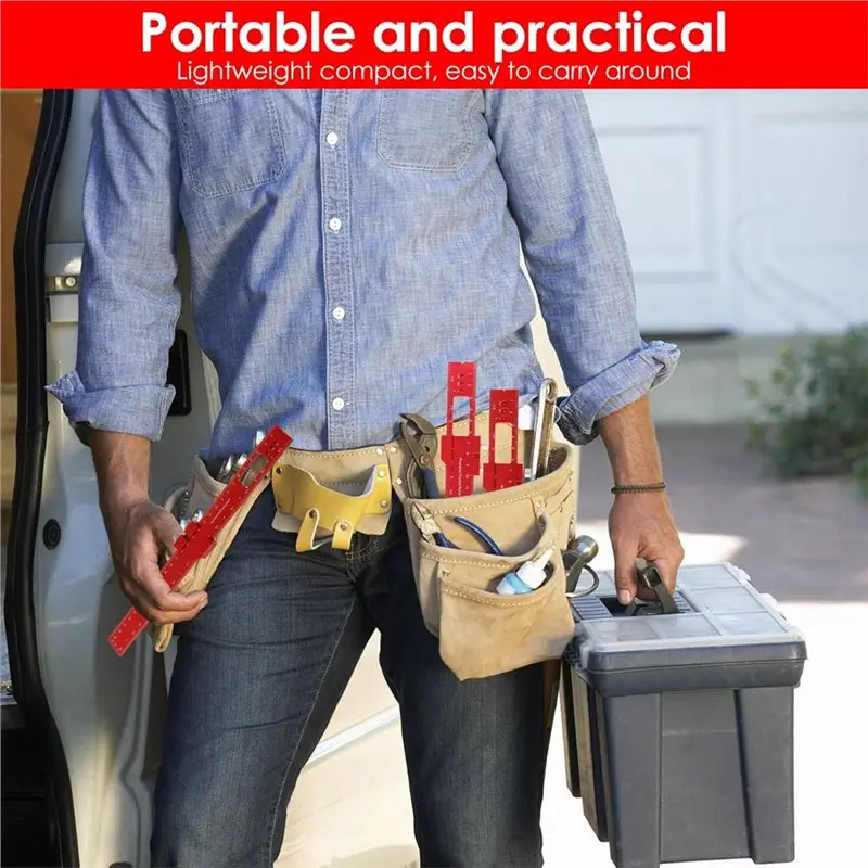 ABFU-Для набора инструментов для деревообработки — набор из 3 линеек для разметки (6 дюймов, 8 дюймов, 12 дюймов), включая плотницкий карандаш и многоразовое задание