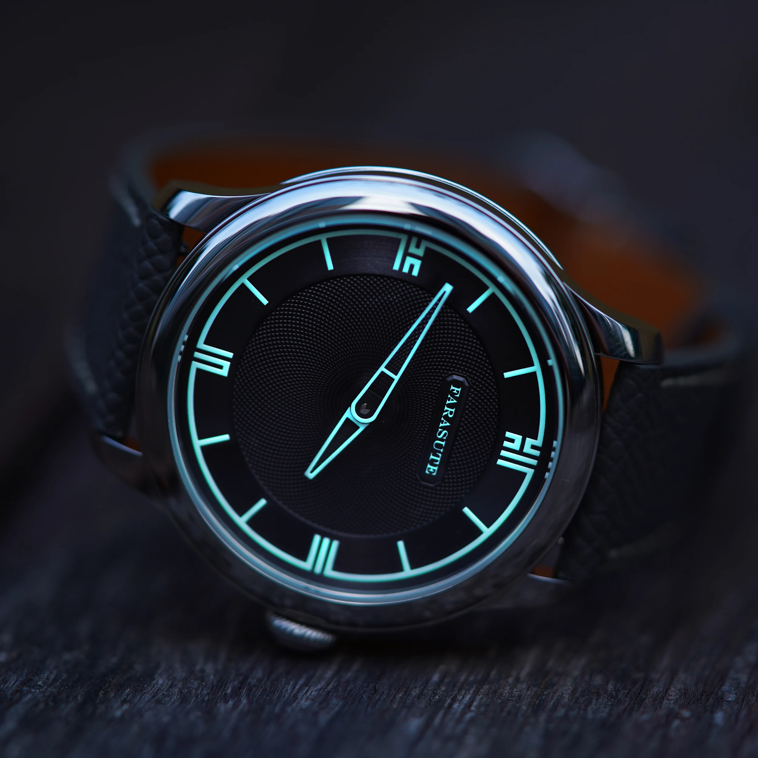 FARASUTE Men Luxury Watch 40mm Manual Winding Mechanical Wristwatch Luminous Sapphire Mirror Power Reserve Display 80 Hours