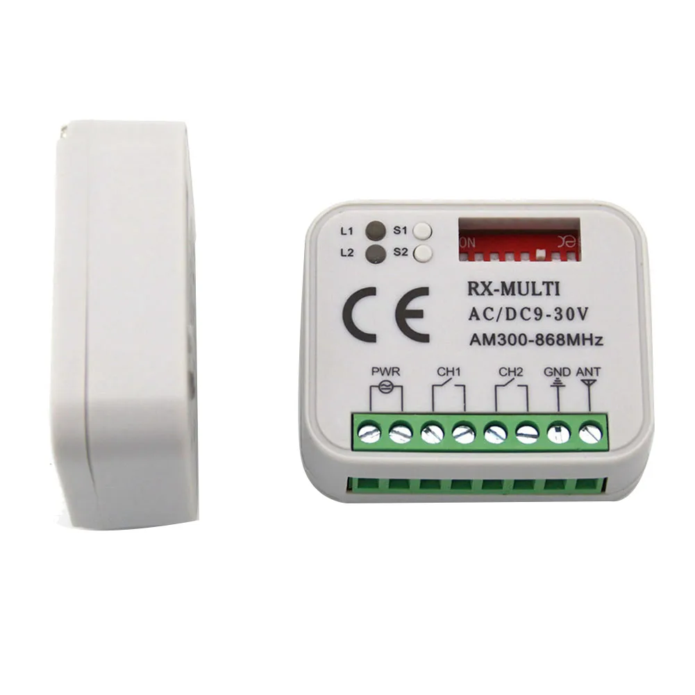 Garage Gate Remote Receiver 433 868MHz RX MULTI 300-900MHZ AC/DC 9-30V Receiver with Remote Control