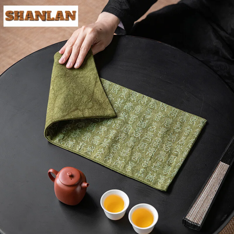 

Handmade Waterproof Tea Mat Zen Home Tea Table Flag Canvas Chinese Tea Professional Flag Zen Tea Table Towel Cloth Tea Services